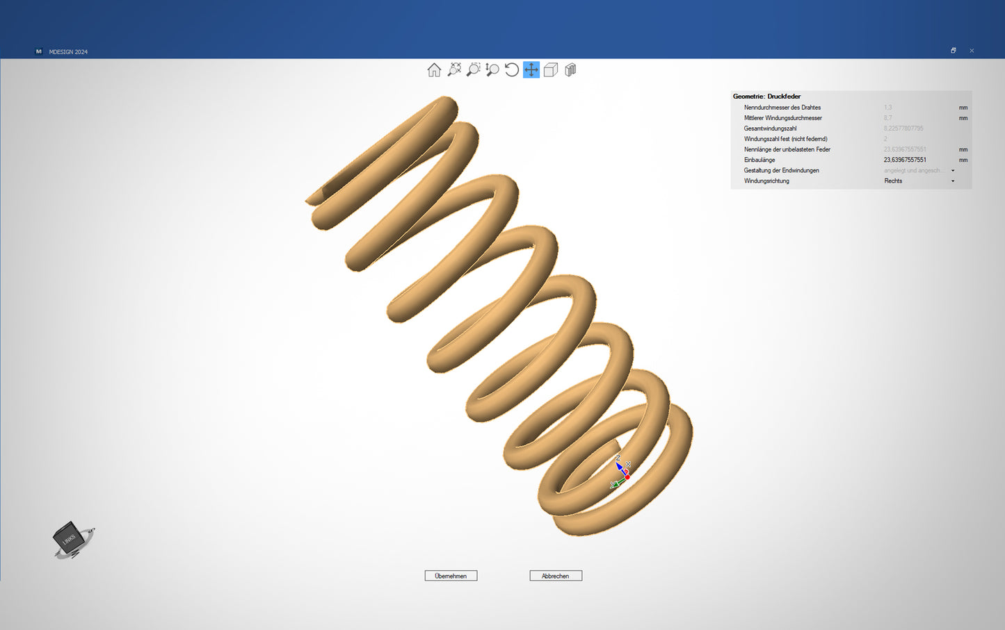 Dimensioning compression and tension springs according to DIN EN 13906